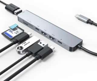USB C-hub 7-in-1 naar HDMI-adapter