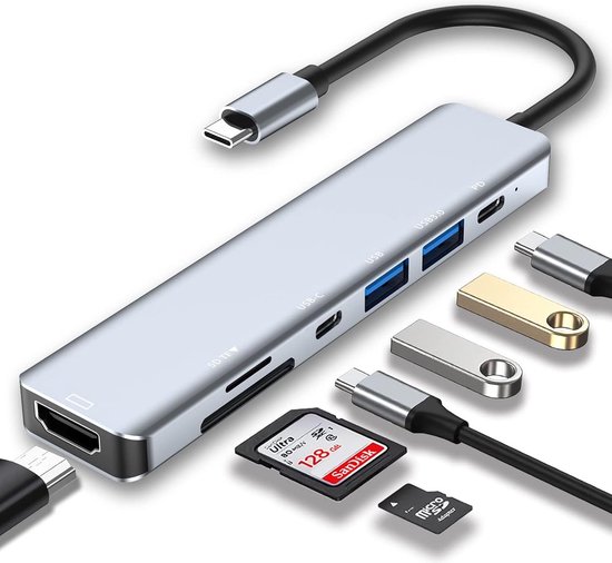 USB C Hub 7-in-1 voor MacBook Pro & Air