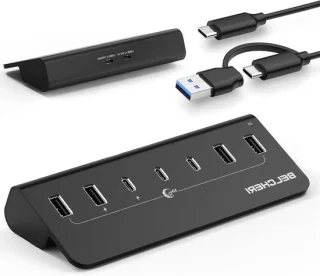 USB C-hub 7 poorten aluminium