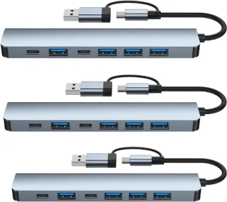 USB-C-hub 7 poorten zilver