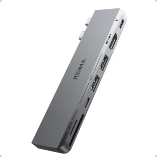 USB-C Hub 7-poorts Dock voor MacBook Grijs