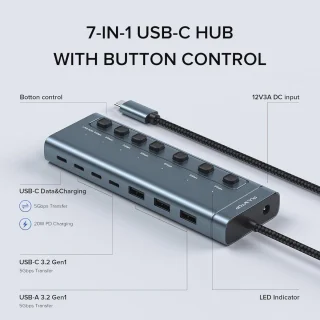 USB-C Hub 7-poorts (USB 3.2)