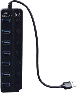 USB-C hub 7-poorts zwart