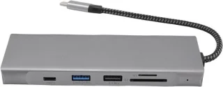 USB-C-hub 8-in-1 grijs