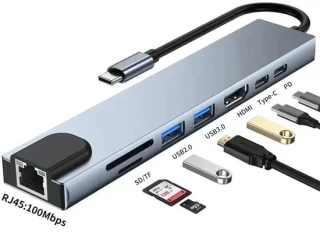 USB-C-hub 8-in-1 multiport