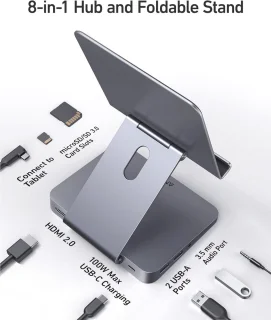 USB-C Hub 8-in-1 voor tablets