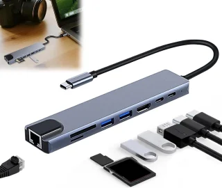 USB-C Hub 8-poorts Multiport Adapter