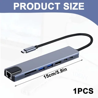 USB-C Hub 8-poorts Multiport Adapter