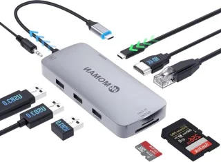USB C hub 9-in-1 grijs
