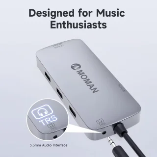 USB-C Hub 9-in-1 Type-C Adapter - Grijs