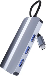 USB-C Hub Adapter 6-poorts Zilver