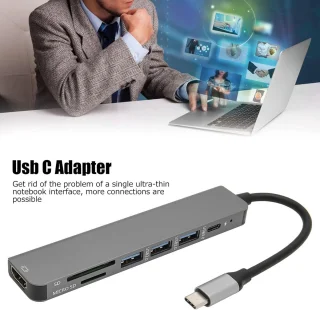 USB-C Hub Adapter 7-poorts Type-C