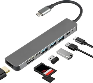 USB-C Hub Adapter 7-poorts Type-C