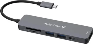 USB-C Hub Adapter Dock 6-poorts Grijs