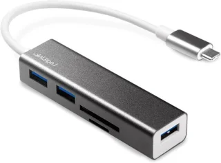 USB-C hub adapter dock – computer uitbreiden – 3 usb-poorten – 5000 mbit/s – antraciet