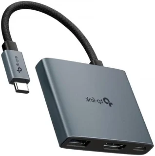 USB-C hub adapter dock grijs