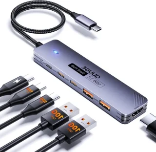 USB-C Hub Adapter Dock voor laptop - Grijs