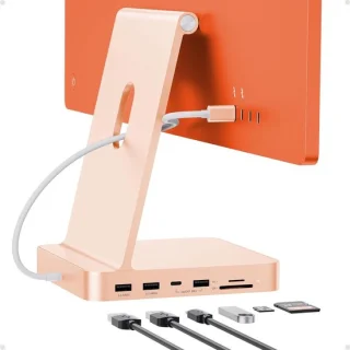 USB C Hub Adapter - Docking Station - iMac Uitbreiden - Ingebouwde SSD Slot - 7-in-1 - Oranje