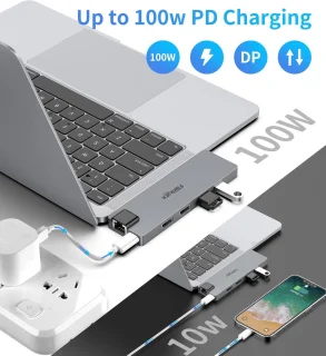 Usb c hub adapter - multiport hub - space grey