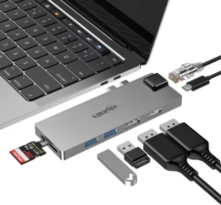 Usb c hub adapter - multiport hub - space grey