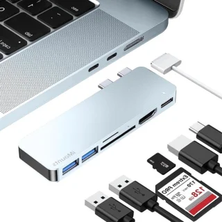 Usb-c hub dock sky blue
