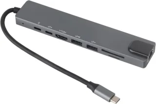 USB-C hub dockadapter grijs