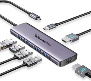 USB C Hub - Docking Station - Extra Poorten - 7 in 1 Expansie - 100W PD - Aluminium
