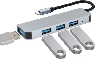 USB-C hub docking station grijs