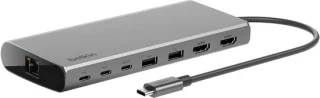USB-C hub docking station grijs
