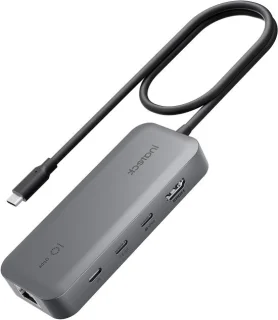 USB-C hub docking station zilver