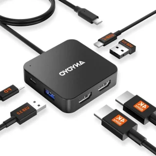 USB-C hub docking station zwart