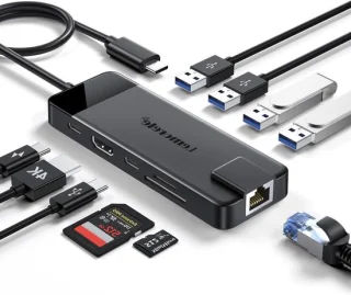 USB-C-hub dockingstation 10 poorten – zwart