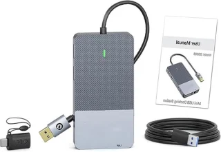 USB C-hub dockingstation 11-in-1 aluminium