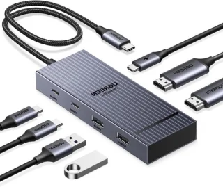 USB-C Hub Dockingstation 7-poorts Zwart
