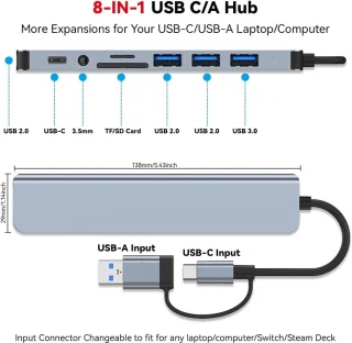 USB-C Hub Dockingstation 8-in-1
