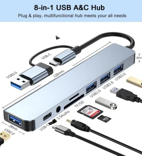 USB-C Hub Dockingstation 8-in-1
