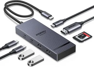 USB-C Hub Dockingstation 8-poorts Zwart