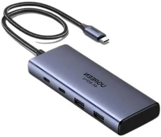 USB-C-hub dockingstation-adapter 7 poorten grijs
