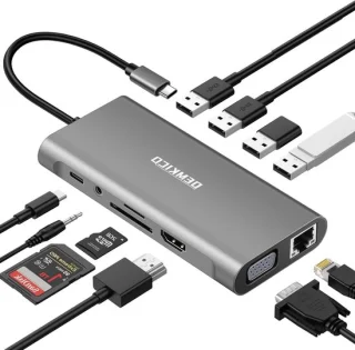 Usb-c hub dockingstation grijs