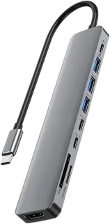 Usb c hub dockingstation grijs