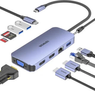 Usb c hub dockingstation grijs