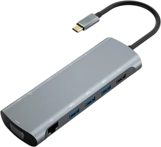USB-C hub dockingstation grijs