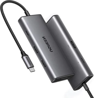 USB-C hub dockingstation grijs
