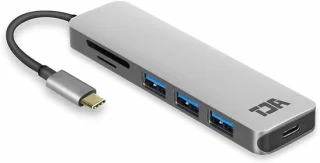 USB-C hub-dongle adapter zilver