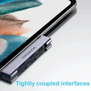 USB-C-hub en multipoortadapter met 4 poorten - grijs