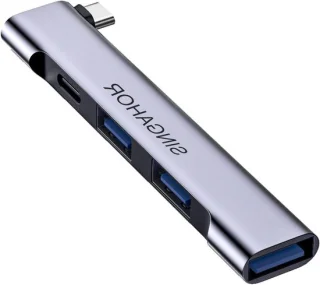 USB-C-hub en multipoortadapter met 4 poorten - grijs