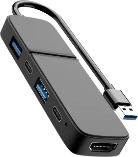 USB C-hub HDMI-adapter zwart