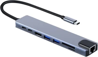 Usb-c hub laptop adapter grijs
