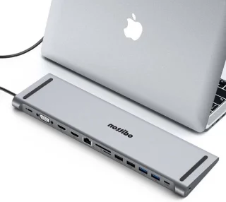 USB C Hub - Laptop docking station - 13-in-1 - Grijs