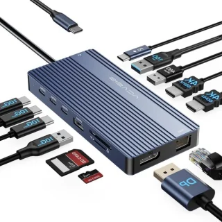 USB-C-hub laptop docking station grijs